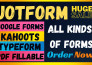 create jotform, pdf fillable file, google forms, paperform, cognito form, kahoot